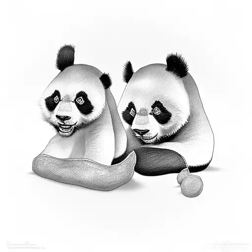 Mom And Daughter Panda