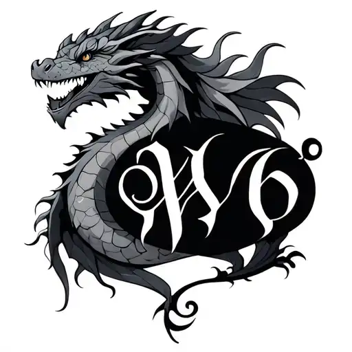 Small Dragon With Initials