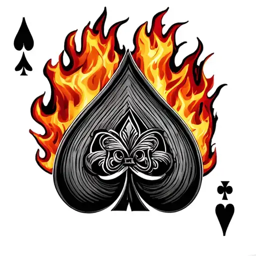 Ace Of Spades With Fire Surrounded