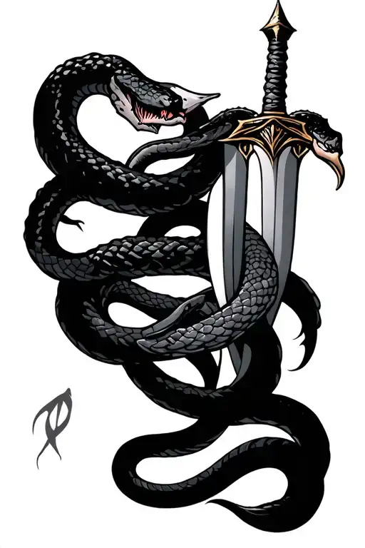 Sword And 2 Snakes