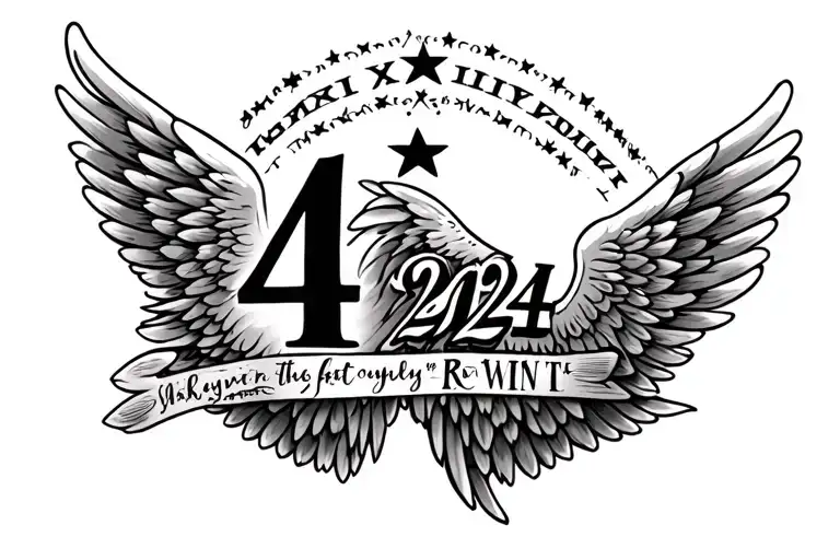 Wings With July 4Th 2024 In Roman Numerals