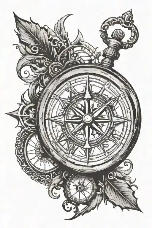 Clock And Compass With 0343
