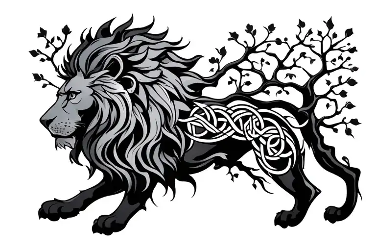 Celtic Tree With Lion