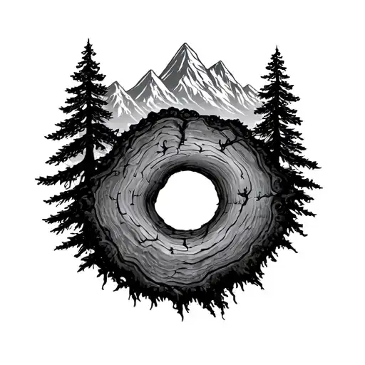 Tree Ring Surrounded My Mountain Range