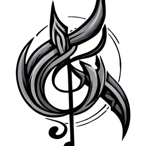 Warrior Viking Symbols For Music Note Intertwined