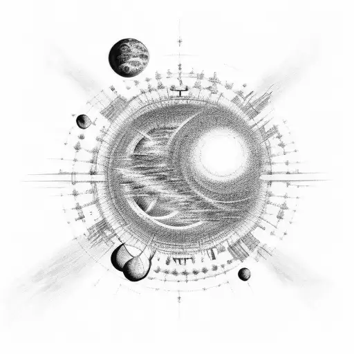 A Celestial Orchestra Playing Music On A Planet