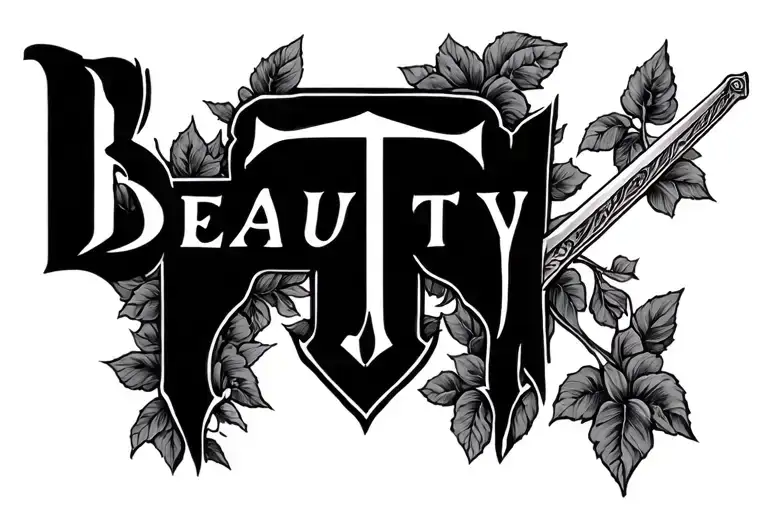 Beauty Spelled Out With The T As A Sword