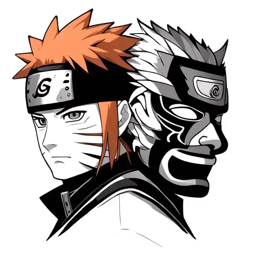 Naruto Yahiko Head & Japanese Onni Mask