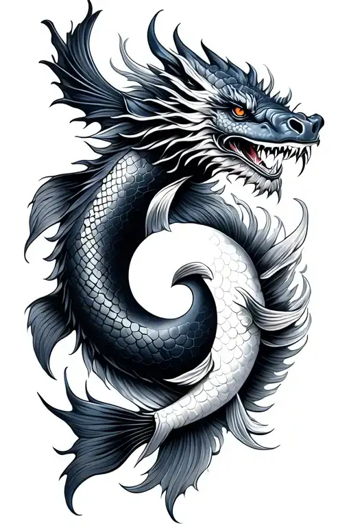 Dragon Croix Viking Ying Yang Koi Fish