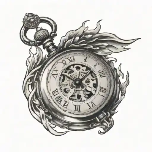 Pocket Watch On Fire
