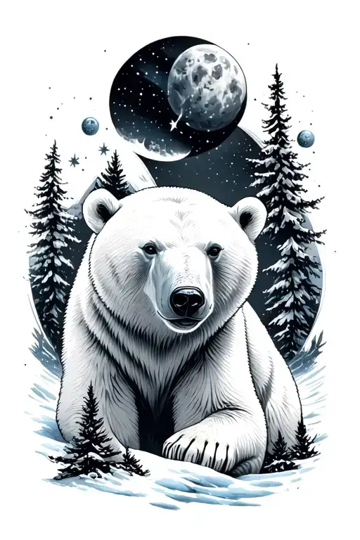 Big Dipper With Polar Bear Surrounded