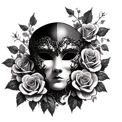Gothic Style Mask And Roses