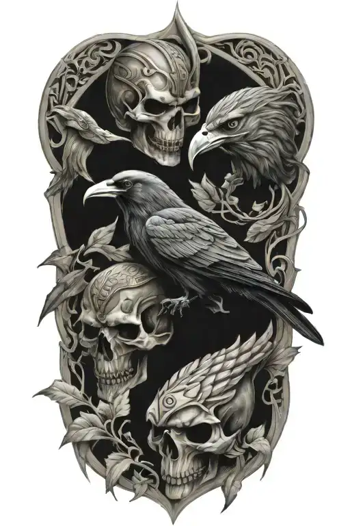 Vikings Skulls And Ravens