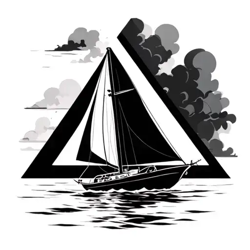 Sail Boat In Black Triangle Shape