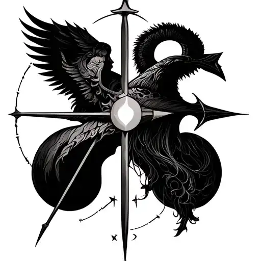 Libra And Sagittarius Symbol Merging