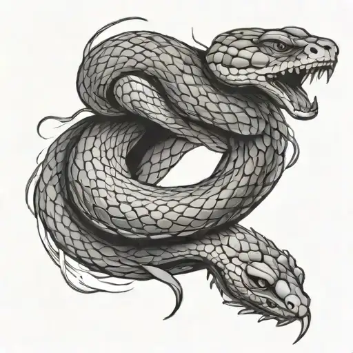 Snake Coiled Hissing Snake Wrapped