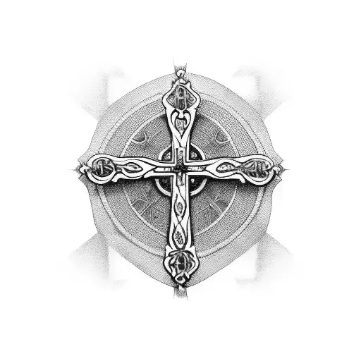 Cross Wrapped With A Rosary