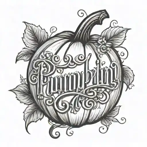 Pumpkin With Grace Cursive Letters