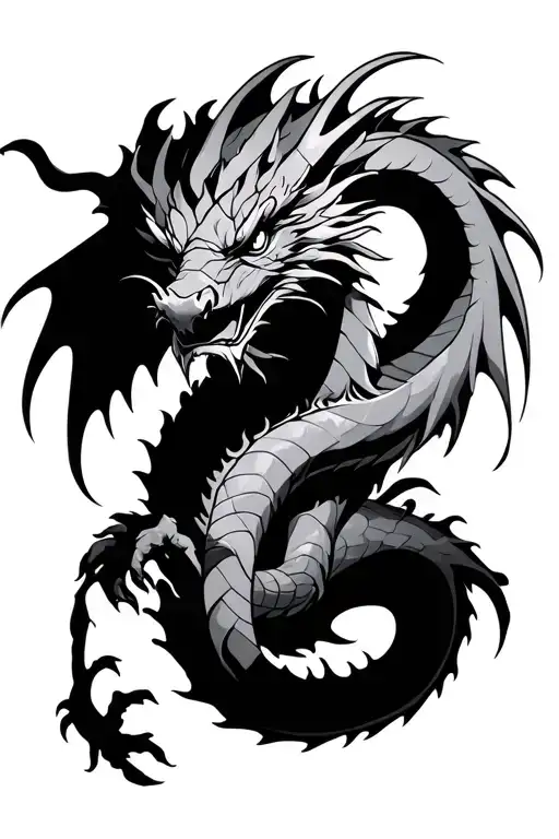 Dragon Wrapped Around Wrist Tattoo Only Outline