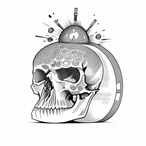 A Skull With A Bomb