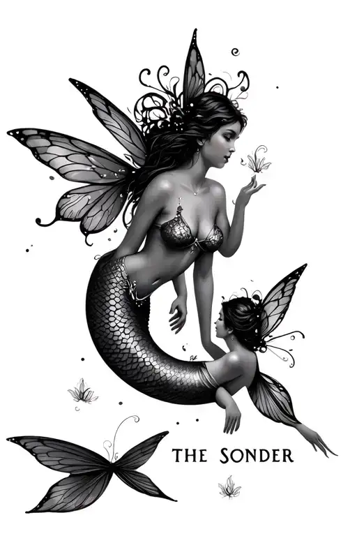 The Word Sonder With Fairies And Mermaids Swimming