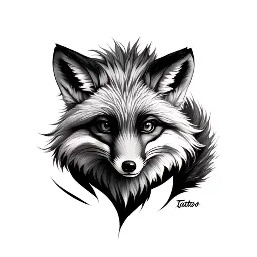 Realistic Fox With A Big Tail In Foreground