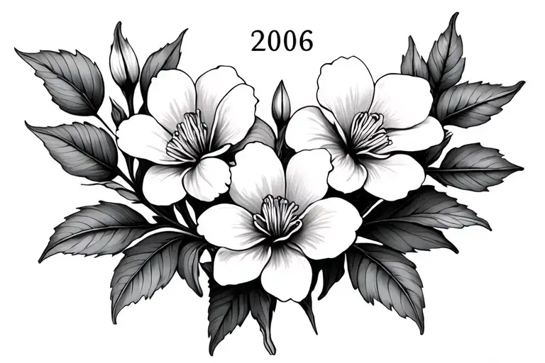 Jasmine Flowers With 2006 Date Integrated In The Flowers