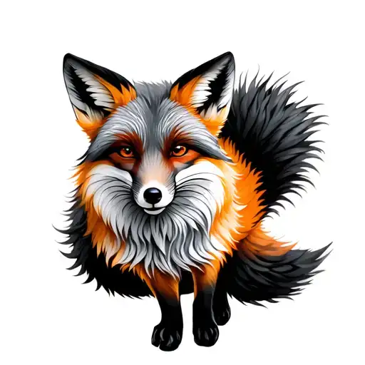 Realistic Fox With A Big Tail