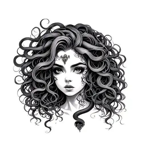 Medusa Inspired Curvy Tatted Alt Girl Snake Hair