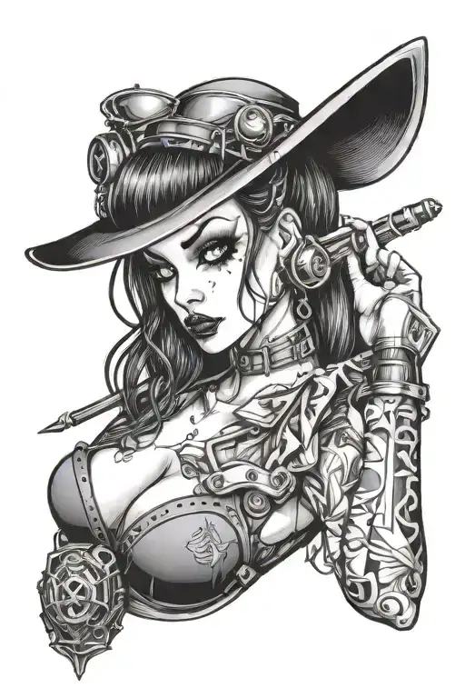 Cyber Siligism Goth Pin Up Girl