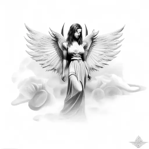 Female Angel With 222 Numbers In The Image
