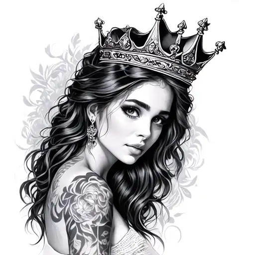 Melanie With Crown In Back Ground