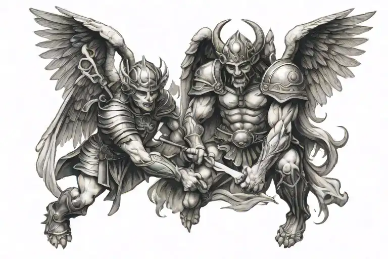 Warrior Angel Killing Demon