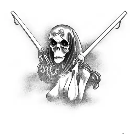 Grim Reaper Pin Up Girl Full Body