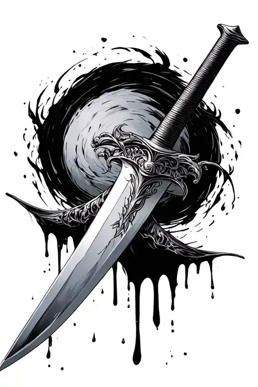 Japanese Sword Dripping With Blood