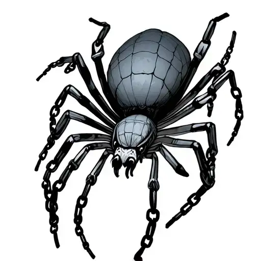 Chrollo Spider Tattoo With Chain Wrapped