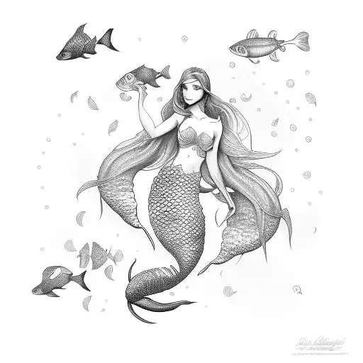 Mermaid And Fish