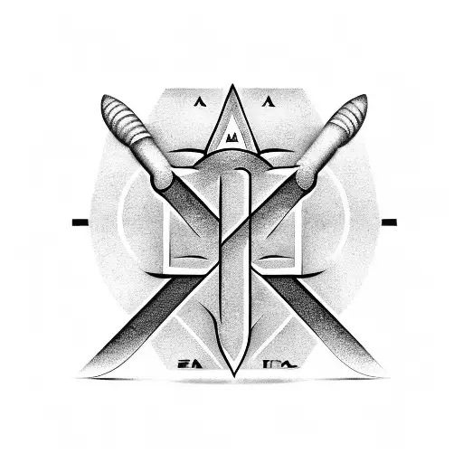 Aa Symbol Made Of Baseball Bat And Hockey Stick