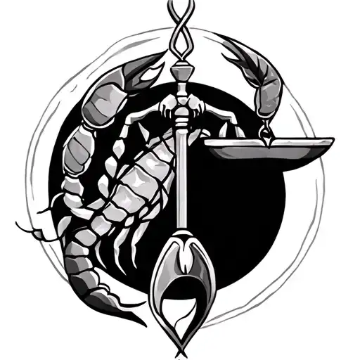 Tribal Scorpio And Libra Scale Balanced