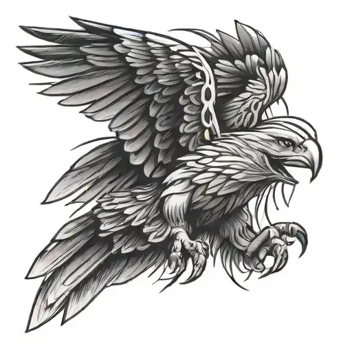 Eagle With Blades Wrapped