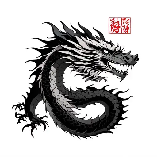 Japanese Style Dragon That Is Imposing Dragon With A Menacing