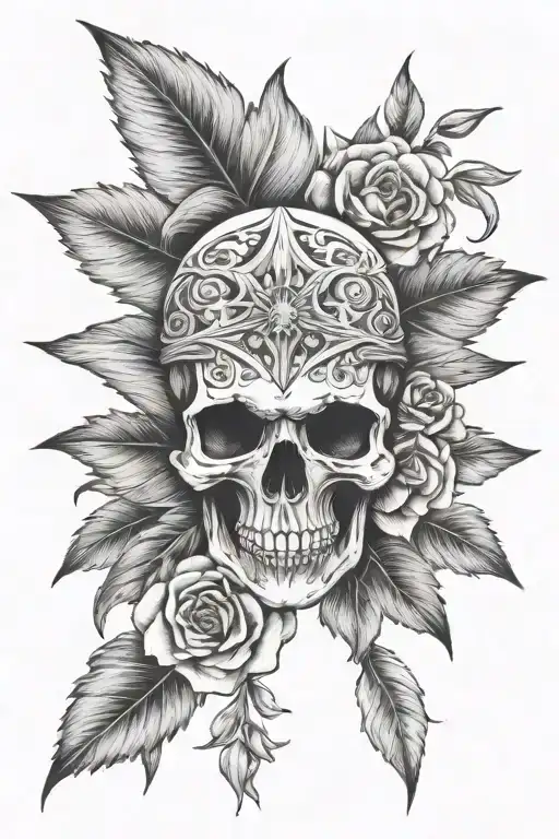 Flowers With Skull