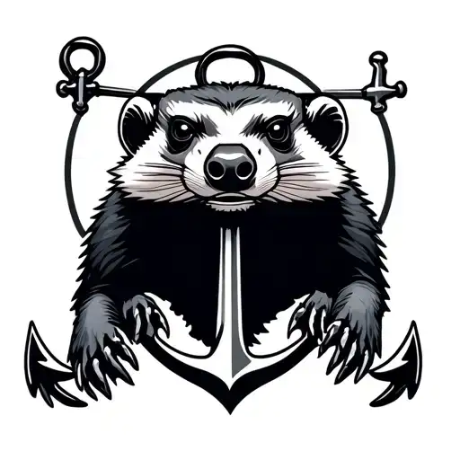 Honey Badger With Anchor
