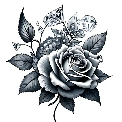 Rose And Diamant And Fish