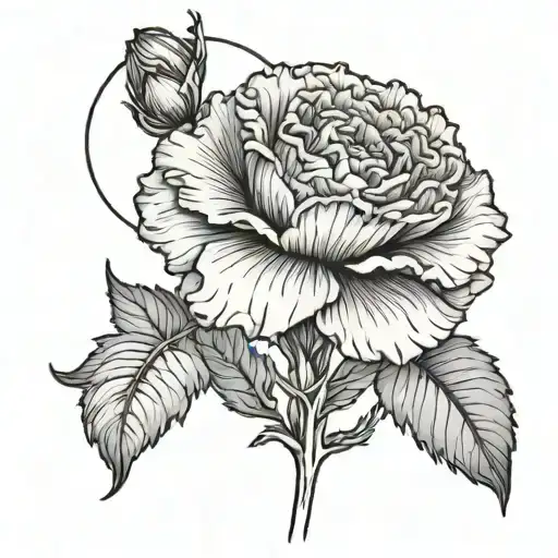 Carnation With Moon Background