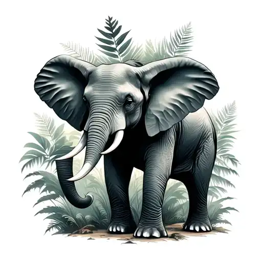 Elephant Leaves The Thick Forest And