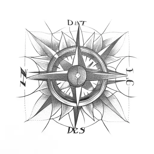 Compass With Daisy And Daffodil