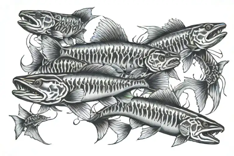 Multiple Trout Skeleton