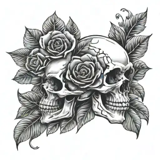 Skull Roses And