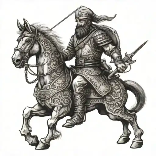 An Ancient Turkish Ottoman Warrior Wielding